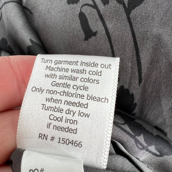 41 Hawthorn Floral Wrap Dress Satin Short Sleeve Gray Black Size MP NWT - Picture 11 of 12